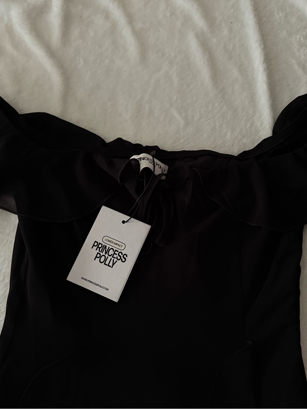 New Princess Polly Mollins Long Sleeve Black Mini Dress 2 nwt - Picture 8 of 14